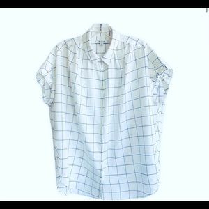 Madewell Central Shirt Tie Sleeve in Windowpane